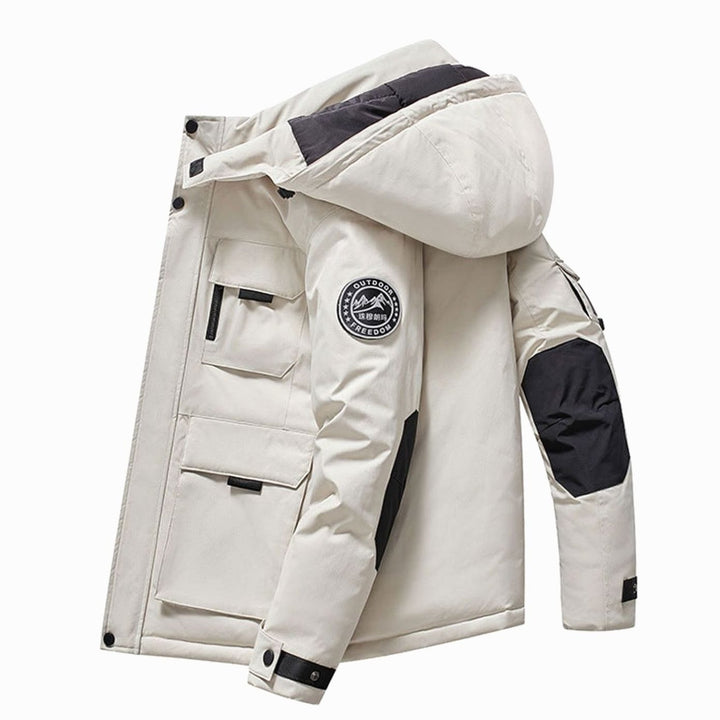 Men's Insulated Hooded Field Parka Multi-Pocket Windproof Winter Jacket