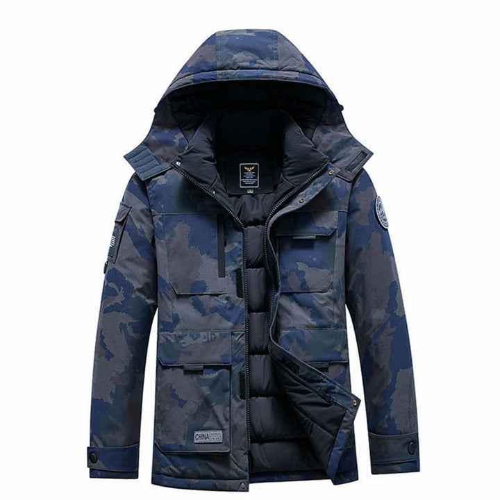 Men's Insulated Hooded Field Parka Multi-Pocket Windproof Winter Jacket