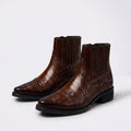 Jackson | Men's Italian Leather Embossed Western Chelsea Ankle Boots