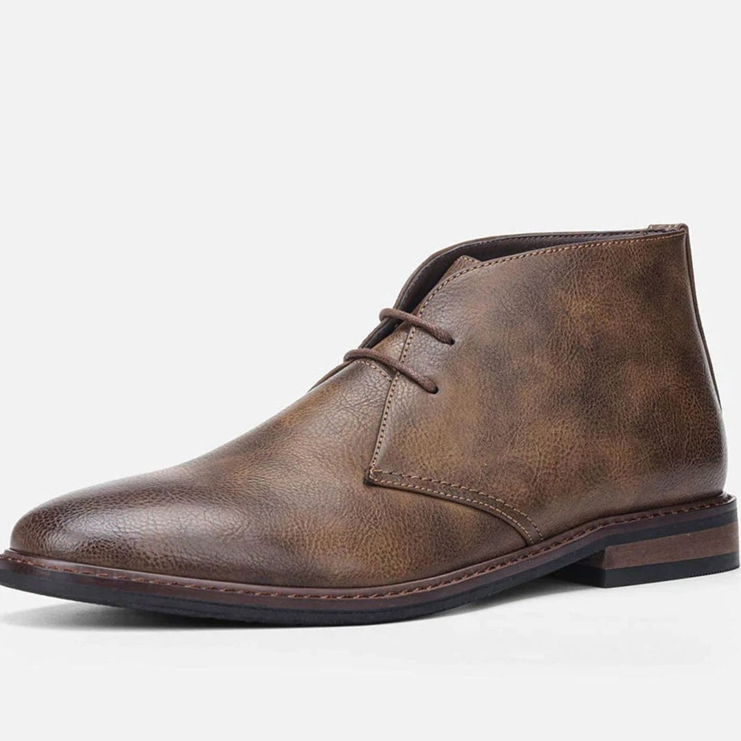 Men's Lace-Up Ankle Desert Boots Rounded Toe - Brown