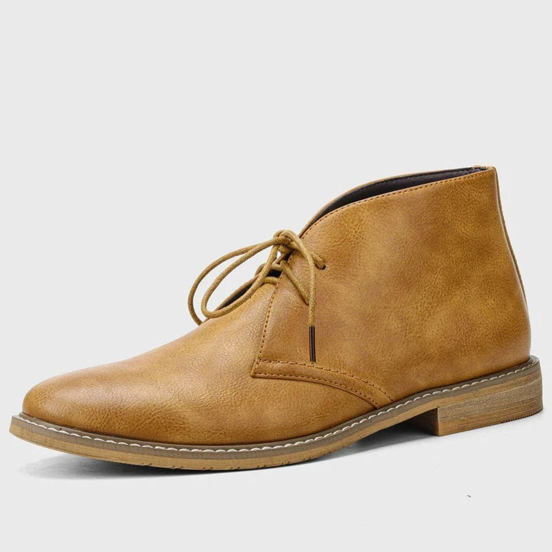 Men's Lace-Up Ankle Desert Boots Rounded Toe