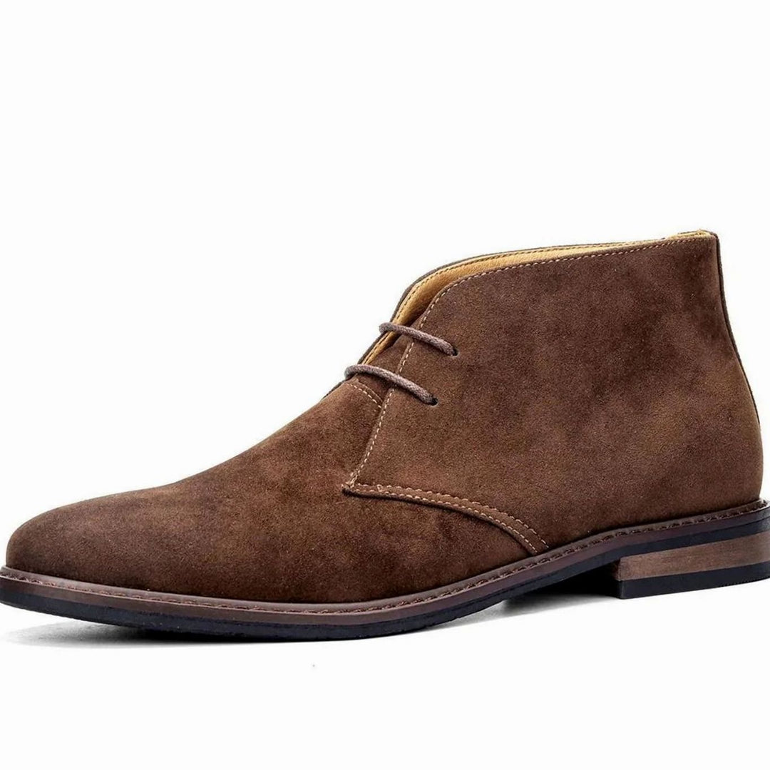 Men's Lace-Up Ankle Desert Boots Rounded Toe - Coffee