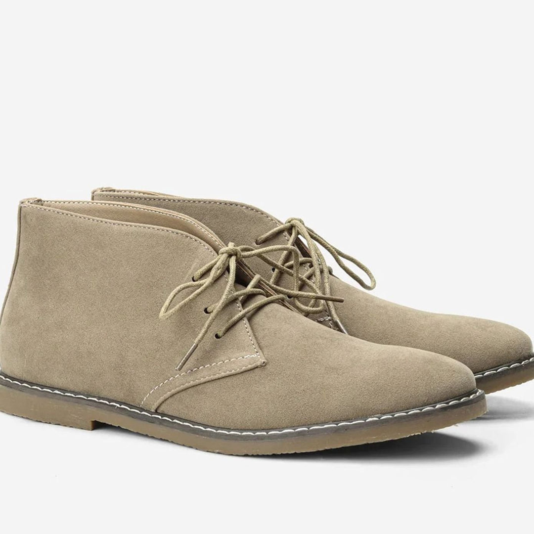 Men's Lace-Up Ankle Desert Boots Rounded Toe