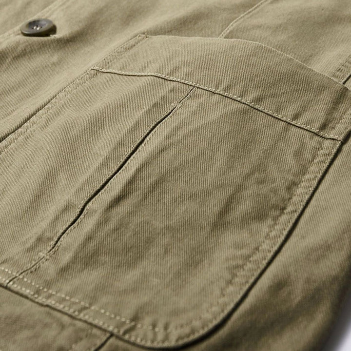 Men's Lightweight Cotton Slim-Fit Blazer Jacket Patch Pockets
