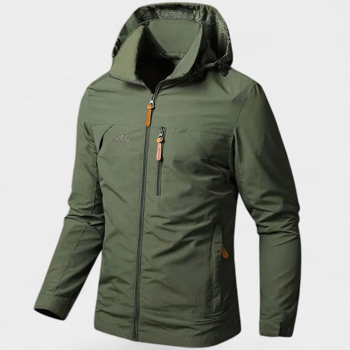 Men's Lightweight Hooded Loose-Fit Zip-Up Casual Jacket - Army Green