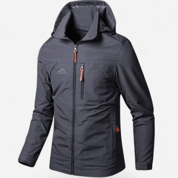 Men's Lightweight Hooded Loose-Fit Zip-Up Casual Jacket - Grey