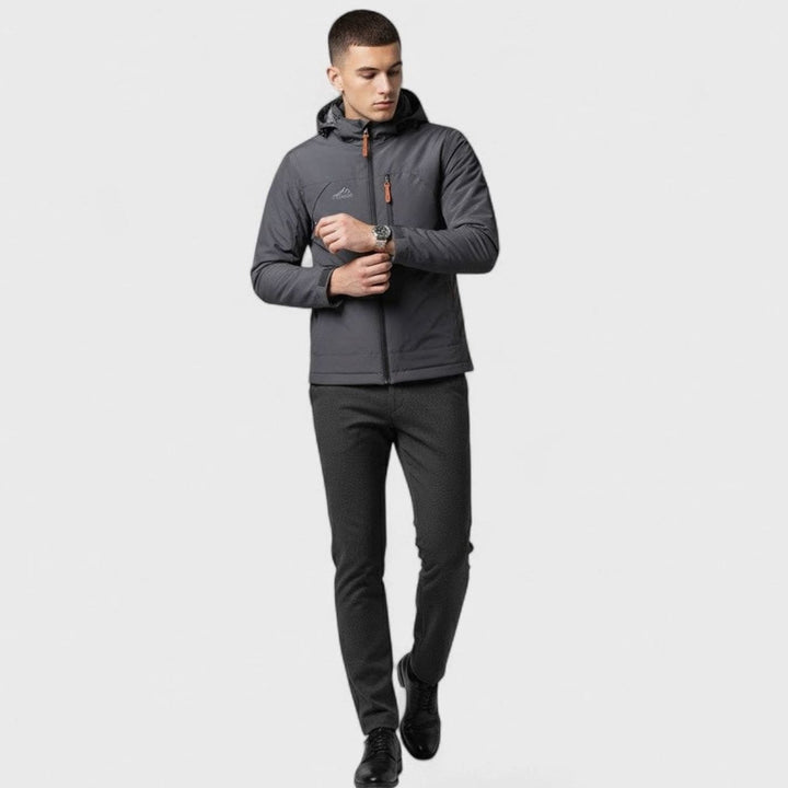 Men's Lightweight Hooded Loose-Fit Zip-Up Casual Jacket