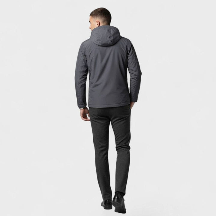 Men's Lightweight Hooded Loose-Fit Zip-Up Casual Jacket