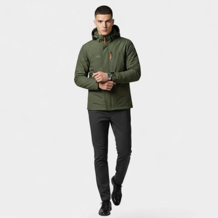 Men's Lightweight Hooded Loose-Fit Zip-Up Casual Jacket