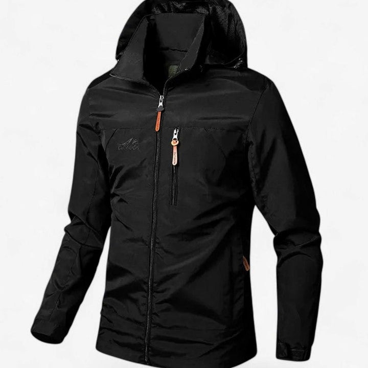 Men's Lightweight Hooded Loose-Fit Zip-Up Casual Jacket - Black