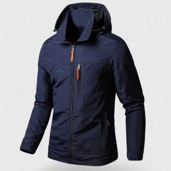 Men's Lightweight Hooded Loose-Fit Zip-Up Casual Jacket - Dark Blue