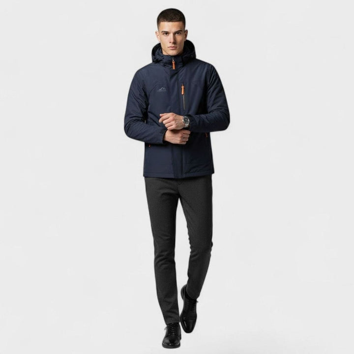 Men's Lightweight Hooded Loose-Fit Zip-Up Casual Jacket