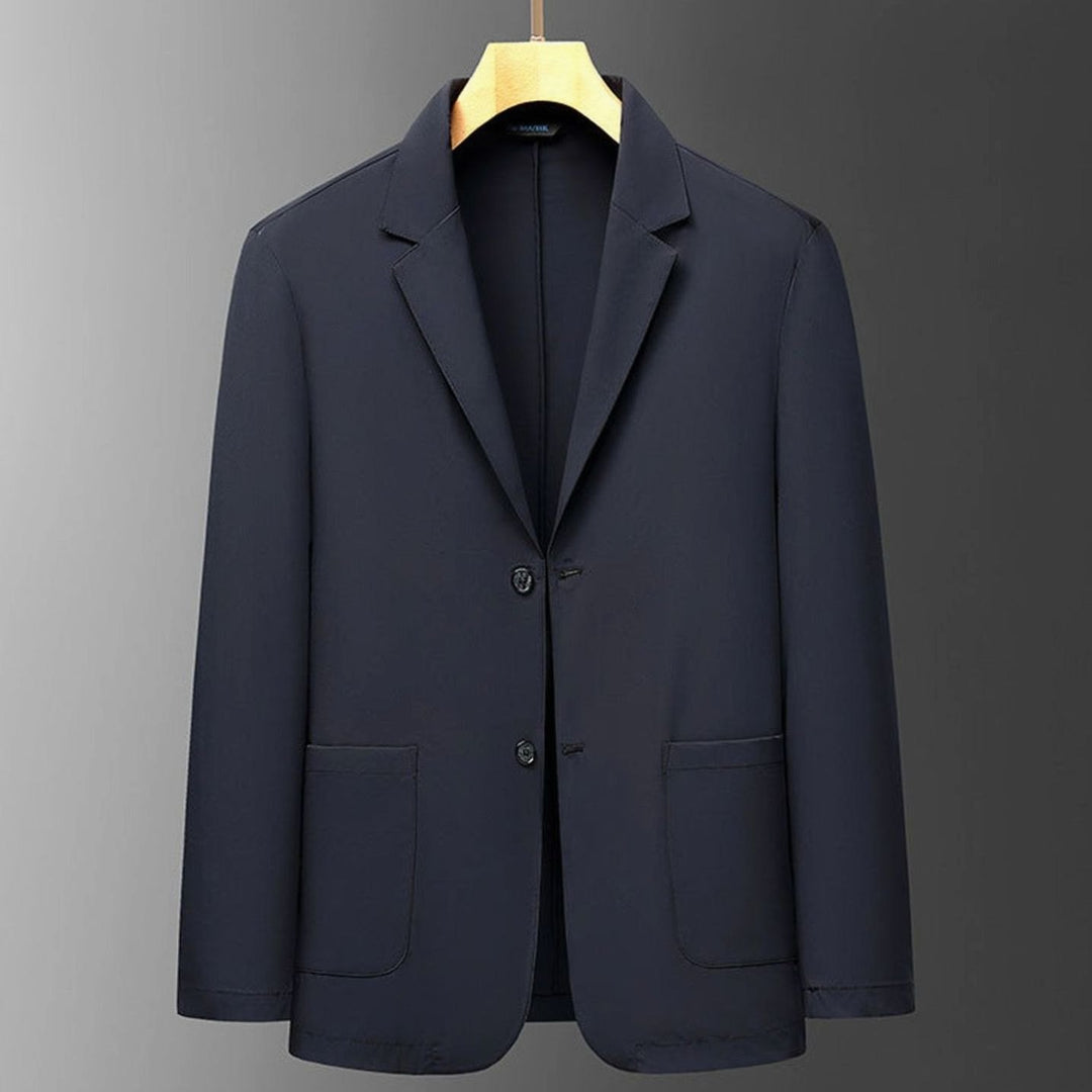 Men's Lightweight Stretch Unlined Two-Button Travel Blazer Jacket