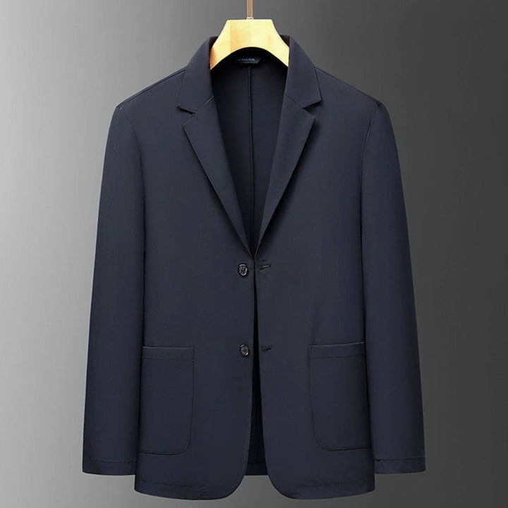 Men's Lightweight Stretch Unlined Two-Button Travel Blazer Jacket