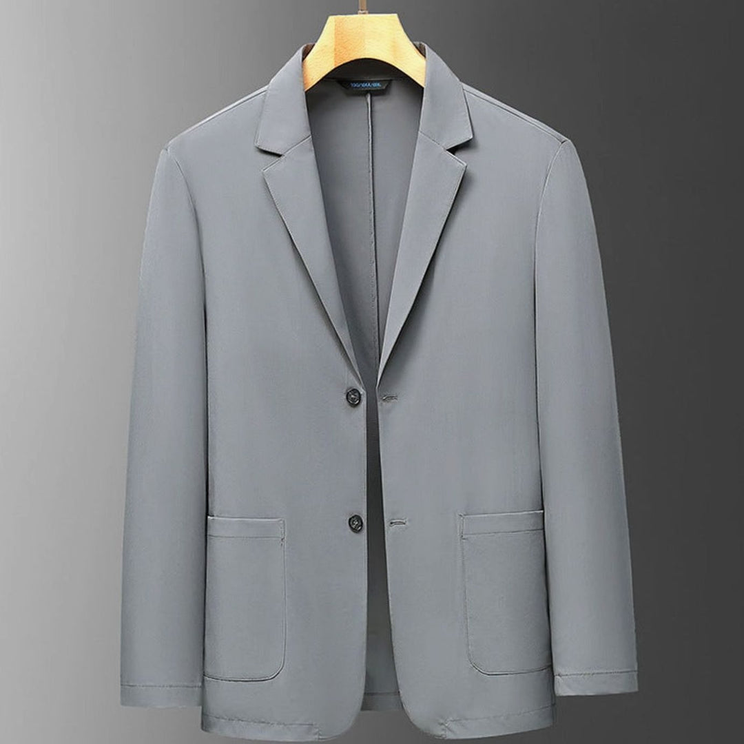 Men's Lightweight Stretch Unlined Two-Button Travel Blazer Jacket