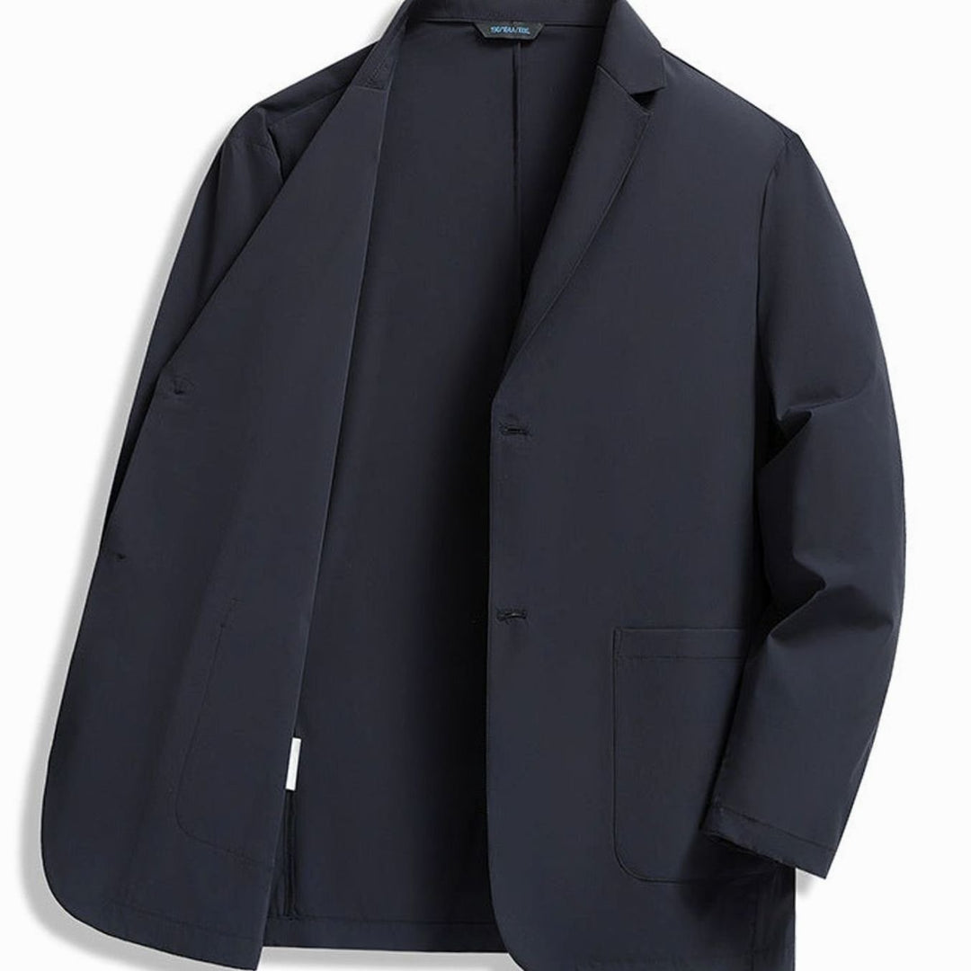 Men's Lightweight Stretch Unlined Two-Button Travel Blazer Jacket