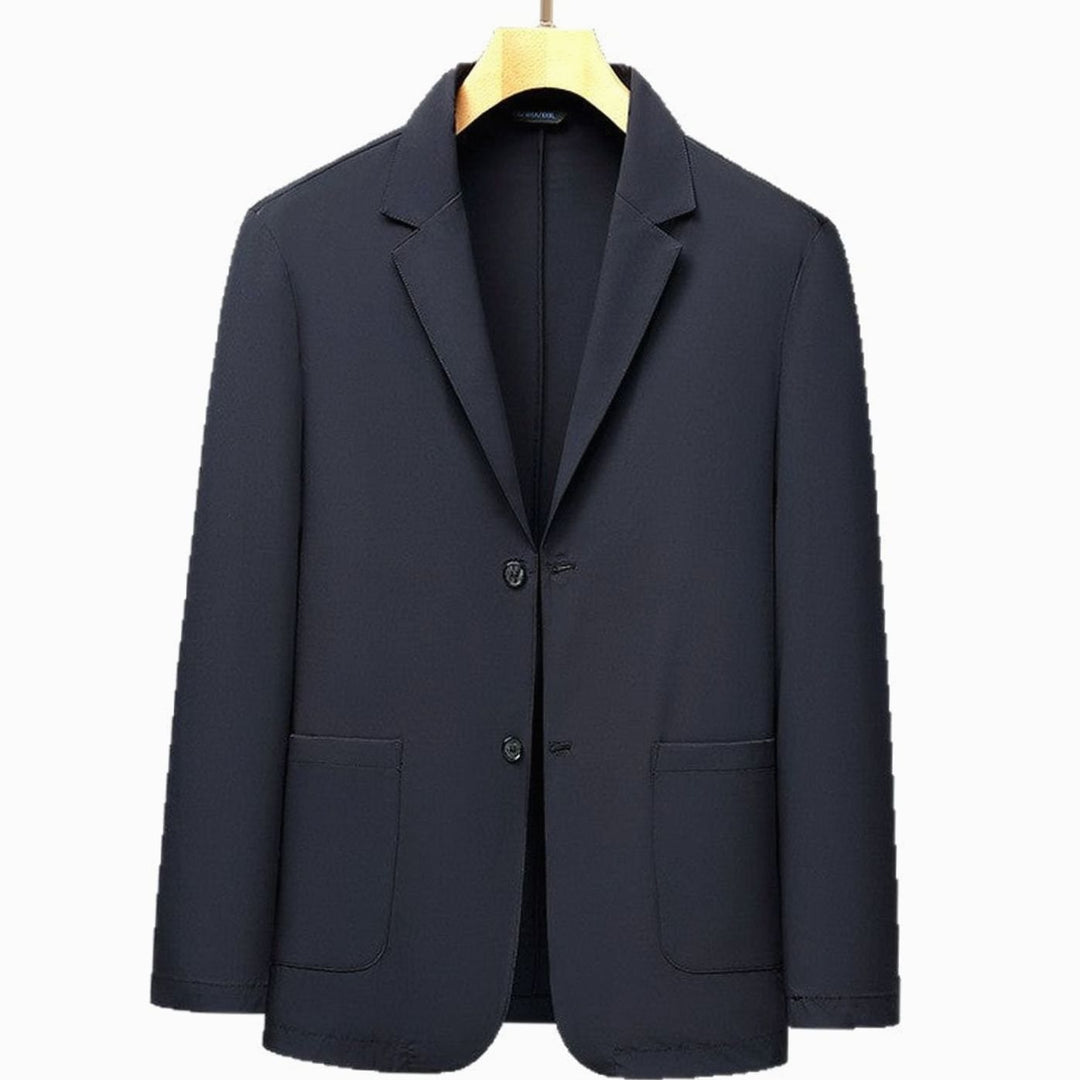 Men's Lightweight Stretch Unlined Two-Button Travel Blazer Jacket