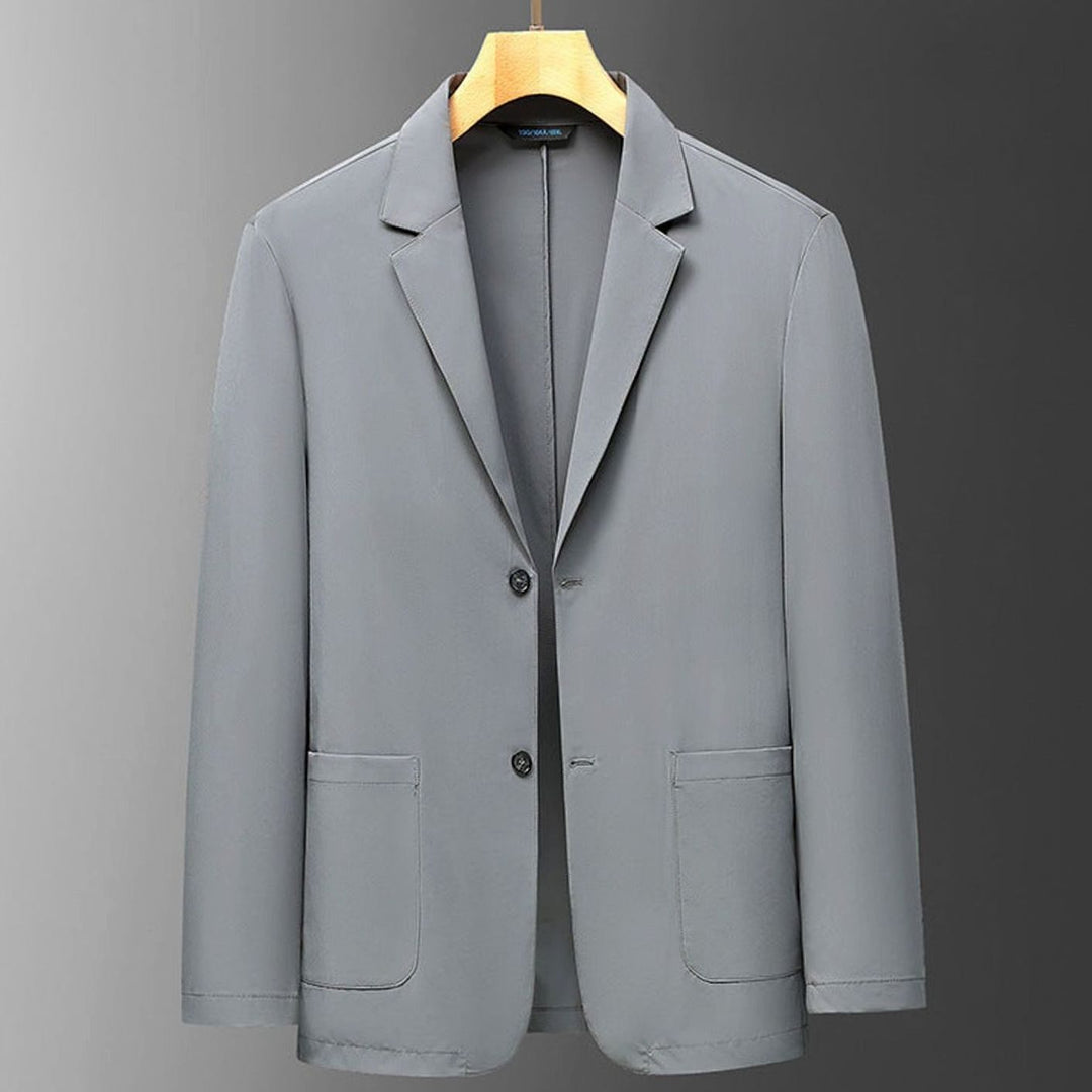 Men's Lightweight Stretch Unlined Two-Button Travel Blazer Jacket - Gray
