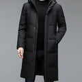 Matthew | Men's Long Hooded Puffer Winter Coat Water-Resistant Down Parka