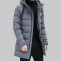 Henry | Men's Long Hooded Puffer Winter Coat Zip-Up Quilted Parka