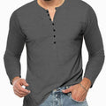 Henry | Men's Long Sleeve Cotton Blend Henley Shirt Button Placket
