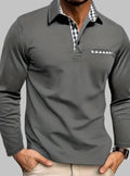Mason | Men's Long-Sleeve Gingham Contrast Trim Polo Shirt