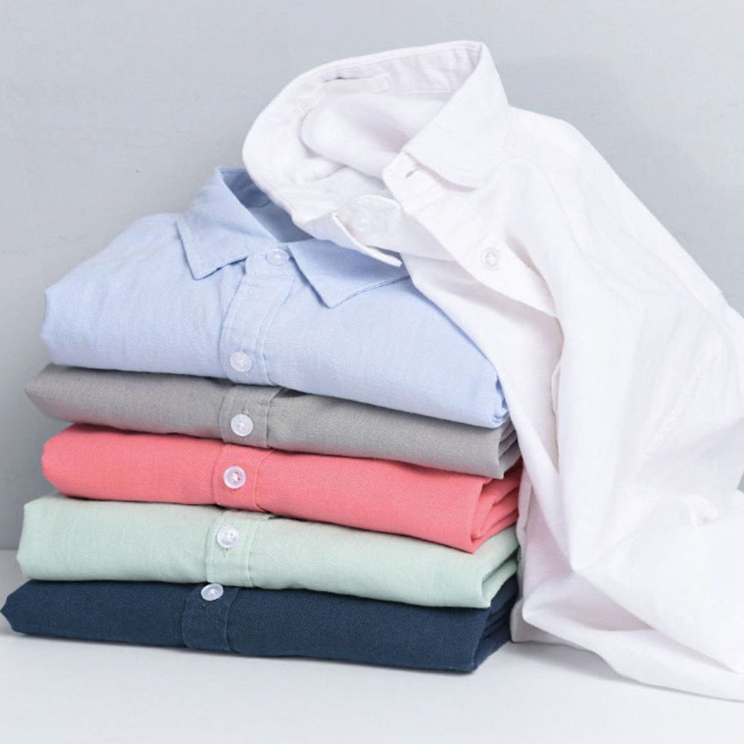 Men's Long Sleeve Relaxed-Fit Button-Down Casual Shirt