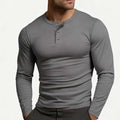 Alexander | Men's Long Sleeve Slim-Fit Button Henley Shirt