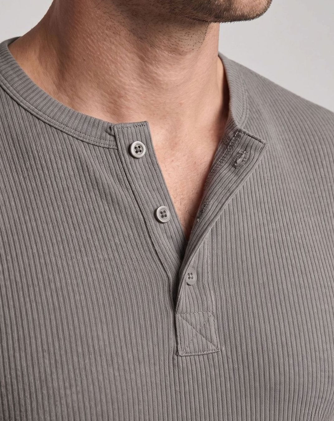 Men's Long Sleeve Waffle Knit Henley Shirt Regular Fit
