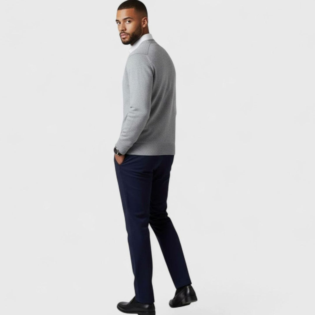 Men's Loose-Fit V-Neck Wool-Blend Button Cardigan Sweater