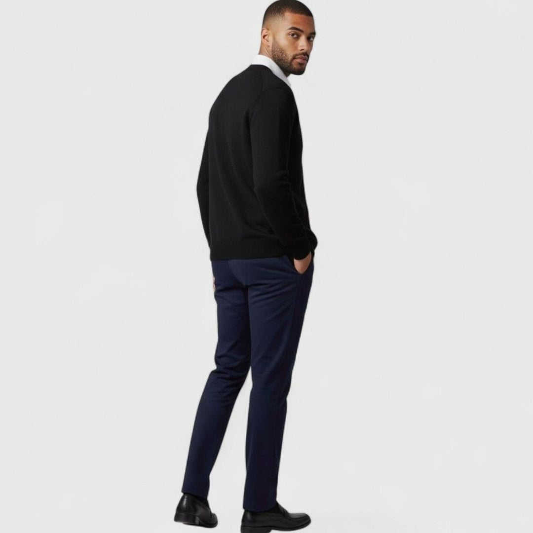 Men's Loose-Fit V-Neck Wool-Blend Button Cardigan Sweater