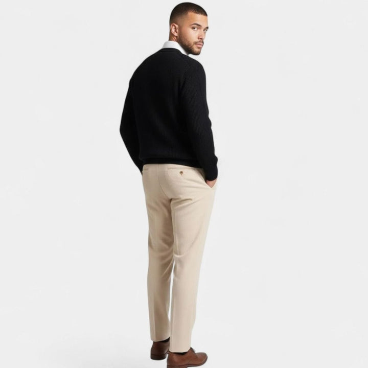 Men's Loose-Fit V-Neck Wool-Blend Button Cardigan Sweater