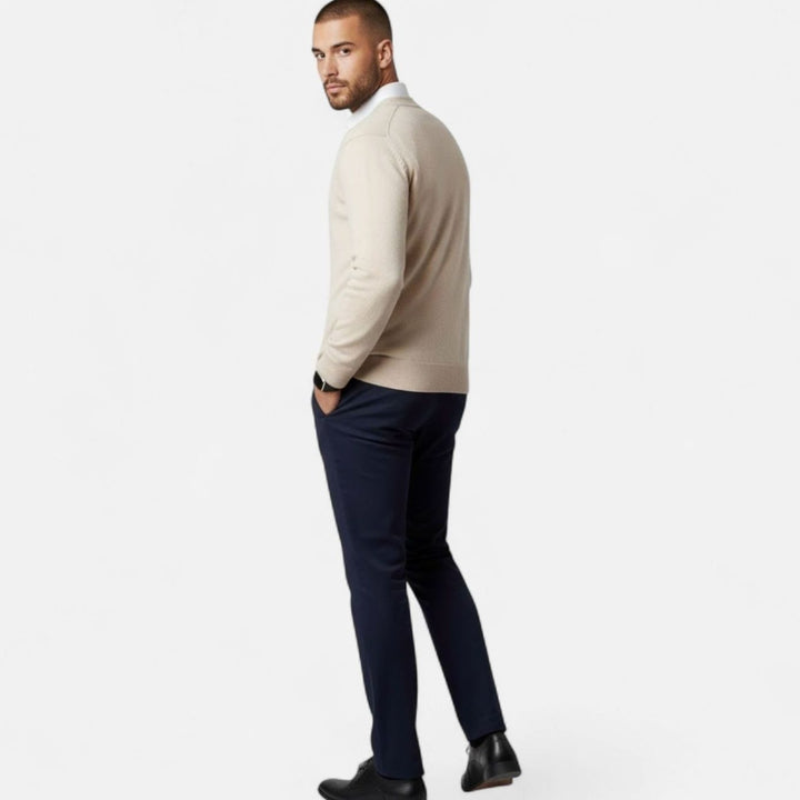 Men's Loose-Fit V-Neck Wool-Blend Button Cardigan Sweater