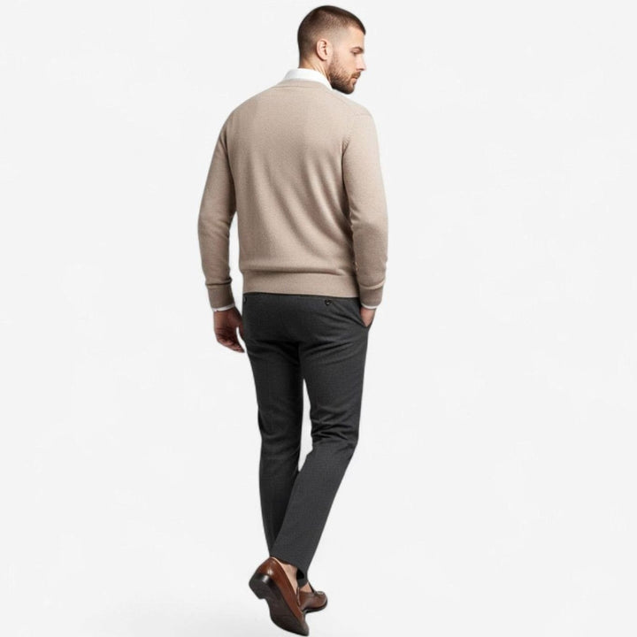 Men's Loose-Fit V-Neck Wool-Blend Button Cardigan Sweater
