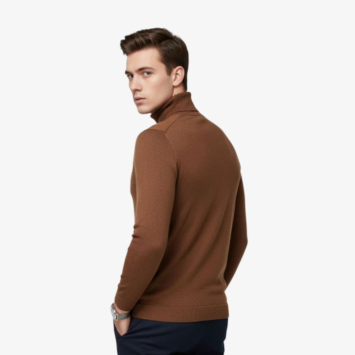 Men's Merino Wool Turtleneck Slim-Fit Pullover Sweater