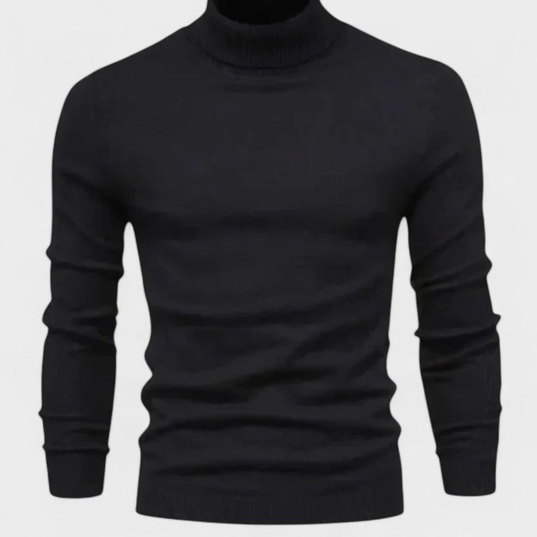 Men's Merino Wool Turtleneck Slim-Fit Pullover Sweater