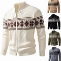 Ethan | Men's Norwegian Cable-Knit Full-Zip Stand-Collar Cardigan Sweater