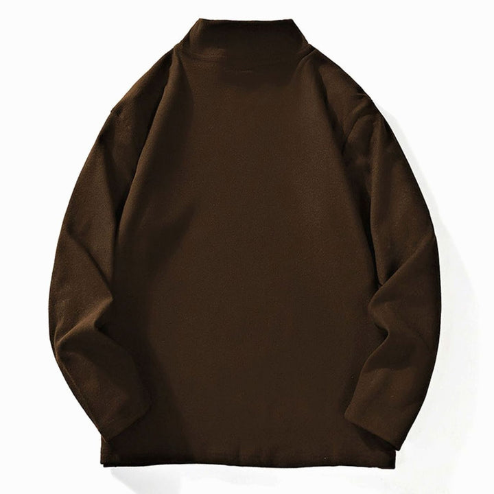 Men's Oversized Mock Neck Long-Sleeve Fine Knit Top