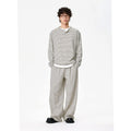 Mason | Men's Oversized Striped Long Sleeve Henley Shirt Relaxed Fit