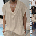 Mason | Men's Oversized V-Neck Textured Knit Short-Sleeve Top