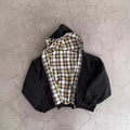 Caleb | Men's Padded Hooded Bomber Jacket Plaid-Lined Full-Zip