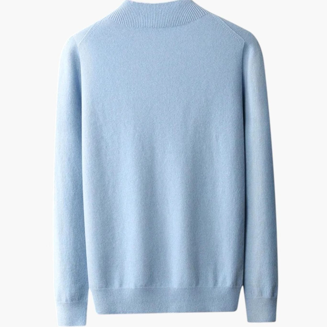 Men's Pure Wool Mock-Neck Pullover Sweater