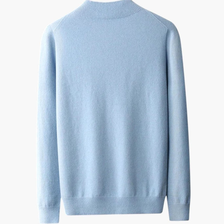 Men's Pure Wool Mock-Neck Pullover Sweater