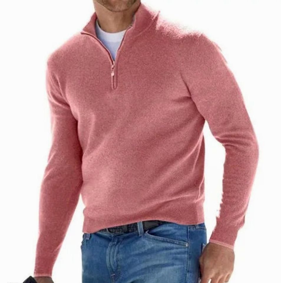 Men's Quarter-Zip Knit Pullover Sweater