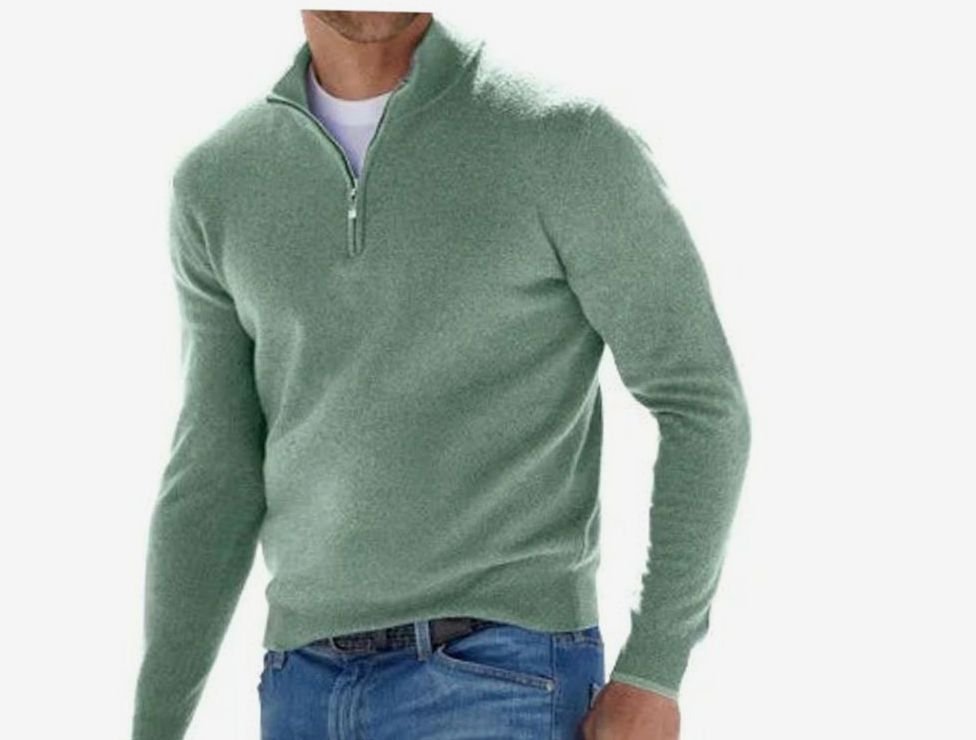 Men's Quarter-Zip Knit Pullover Sweater - 7