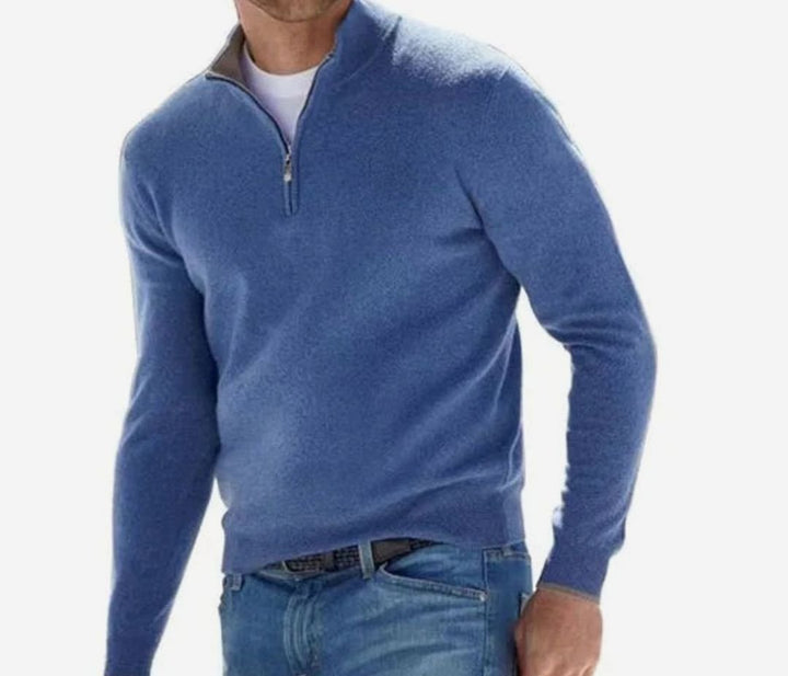 Men's Quarter-Zip Knit Pullover Sweater - 6