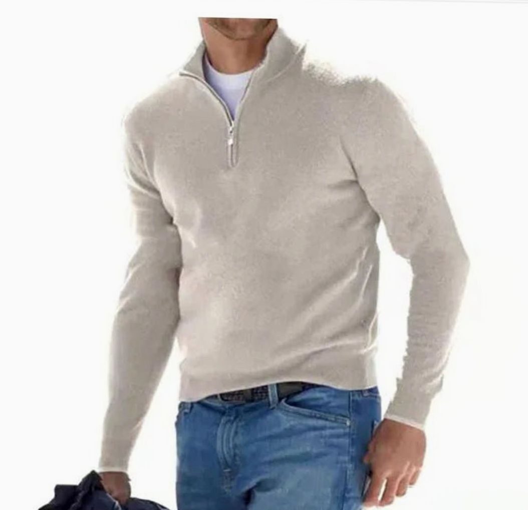 Men's Quarter-Zip Knit Pullover Sweater - 9