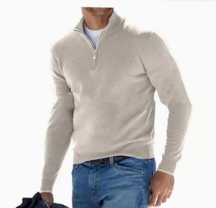 Men's Quarter-Zip Knit Pullover Sweater - 9