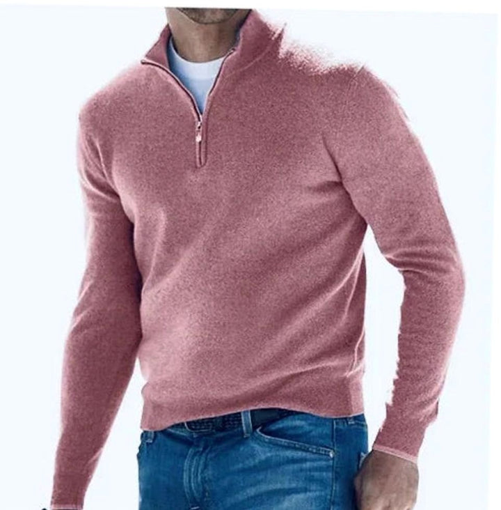 Men's Quarter-Zip Knit Pullover Sweater - 8