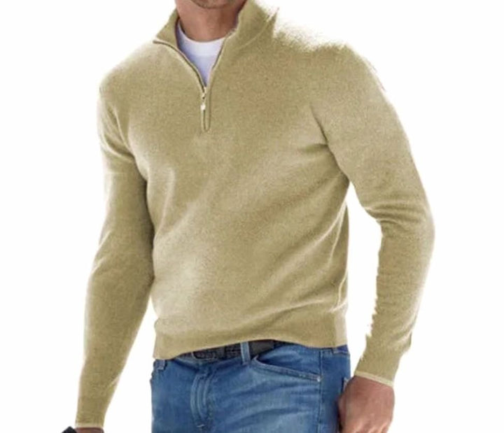 Men's Quarter-Zip Knit Pullover Sweater - 10